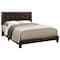Homeroots 45.75 in. Dark Brown Solid WoodMDF & Foam Queen Size Bed with a Leather Look 333291 - alternate 1